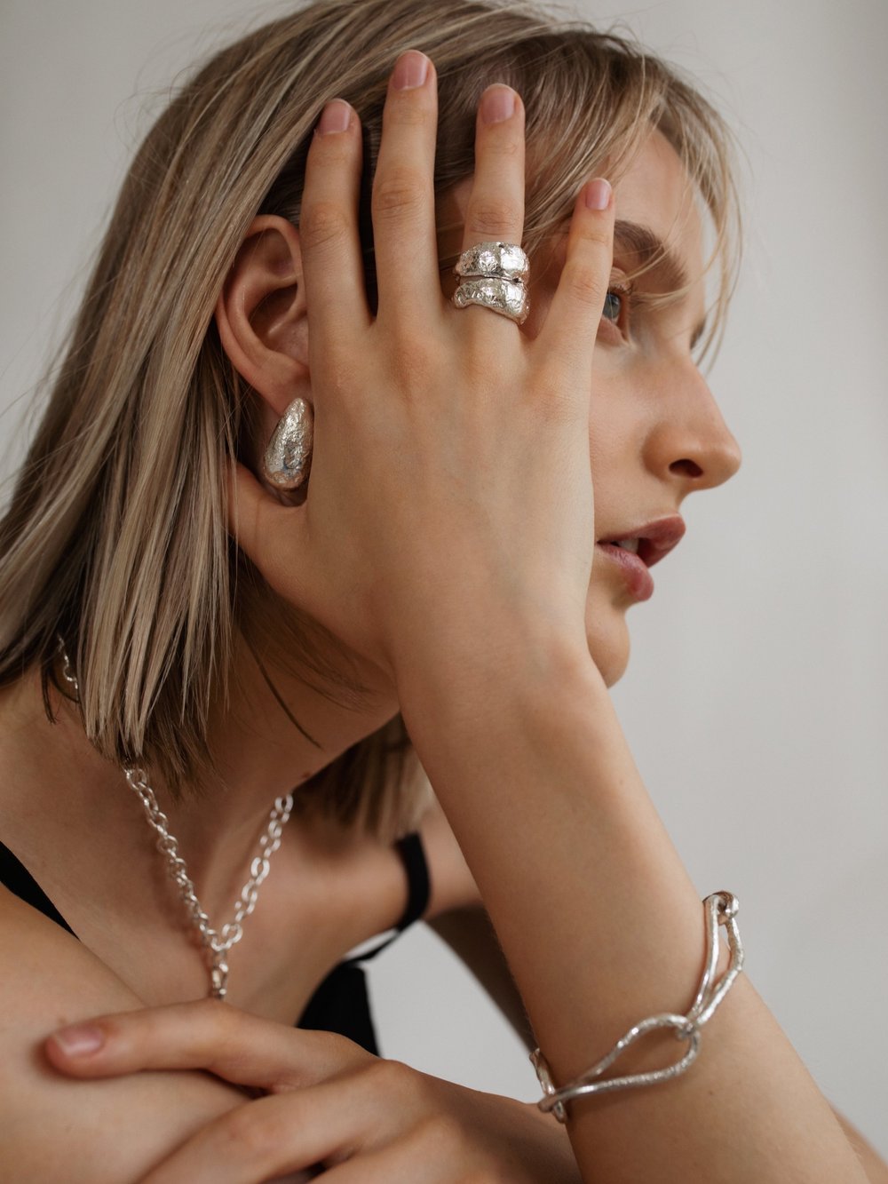 Pamela Card Baia Cannone Earrings Sterling Silver-Accessories-West of Woodward Boutique-Vancouver-Canada