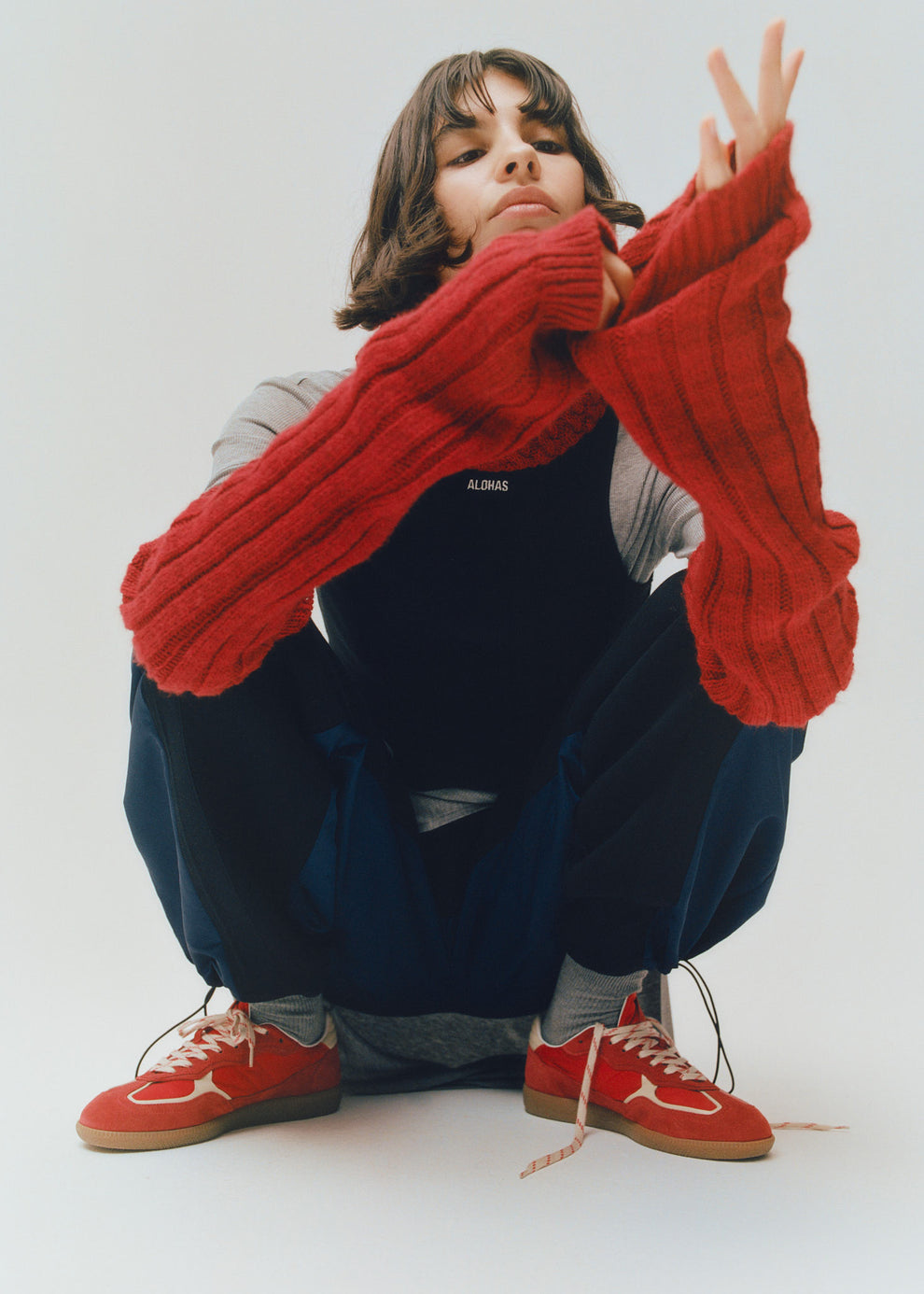 ALOHAS Tb.490 Rife Sheen Leather Sneakers - Red-Sneakers-West of Woodward Boutique-Vancouver-Canada