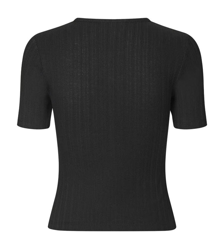Samsoe Juni Short Sleeve Cardigan Black-T-Shirts-West of Woodward Boutique-Vancouver-Canada
