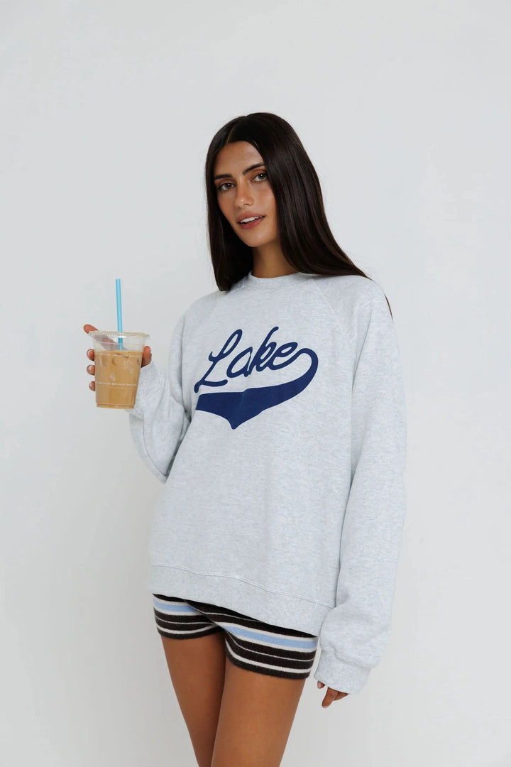 Sunny Somewhere Lake Raglan Sweatshirt Heather Ash-Sweatshirts-West of Woodward Boutique-Vancouver-Canada