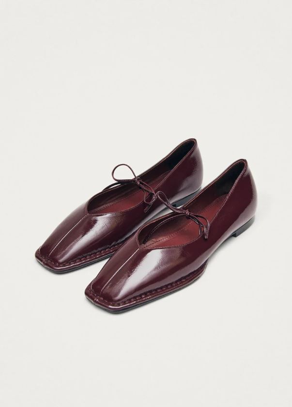 ALOHAS Sway Burgundy Leather Ballet Flats-Shoes-West of Woodward Boutique-Vancouver-Canada