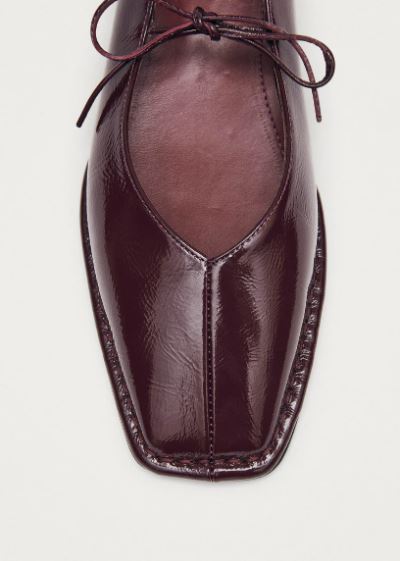 ALOHAS Sway Burgundy Leather Ballet Flats-Shoes-West of Woodward Boutique-Vancouver-Canada