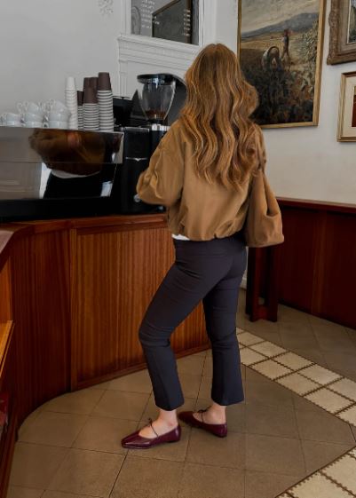 ALOHAS Sway Burgundy Leather Ballet Flats-Shoes-West of Woodward Boutique-Vancouver-Canada