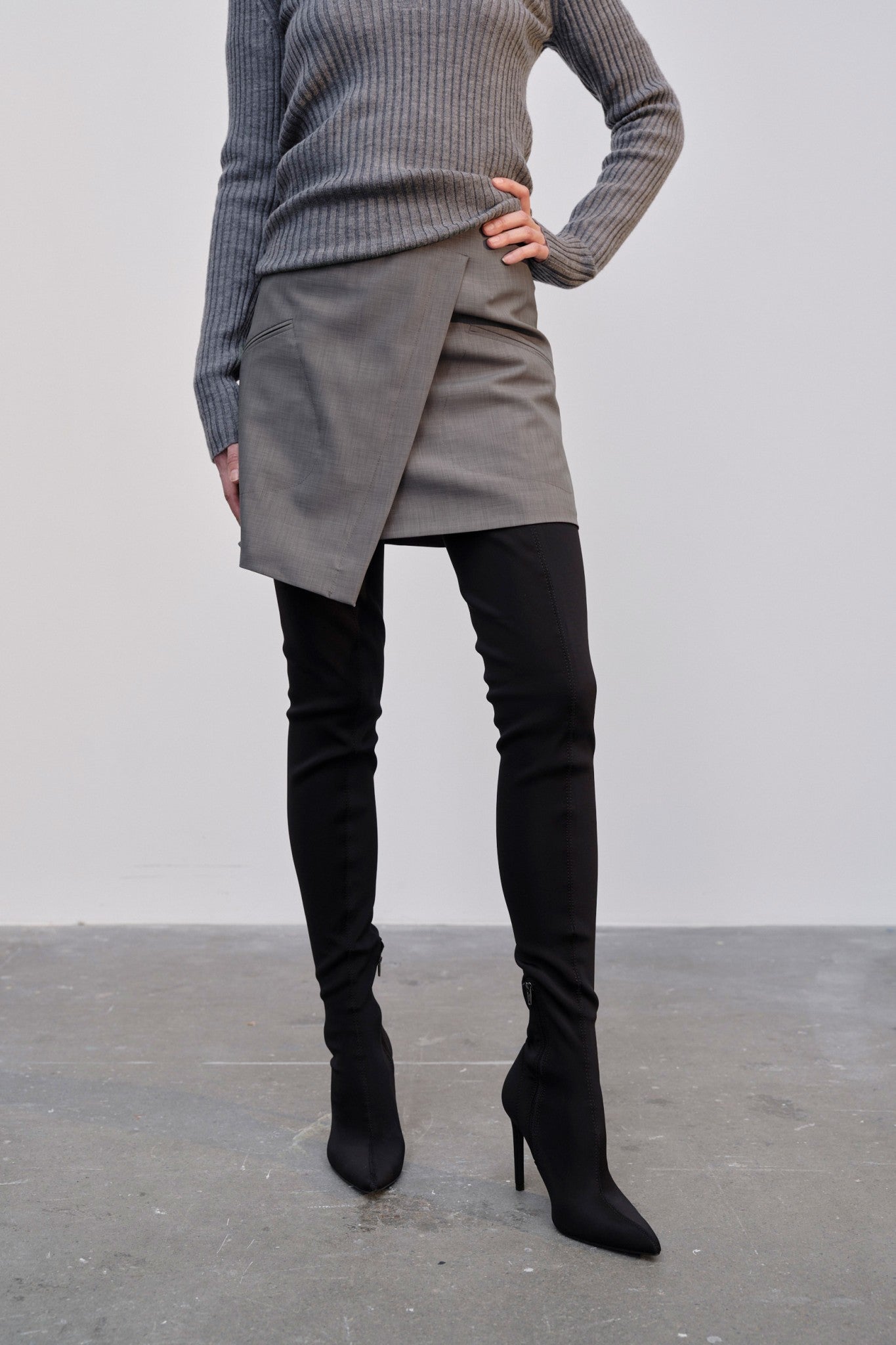 Herskind Carolina Skirt Light Grey-Dresses-West of Woodward Boutique-Vancouver-Canada