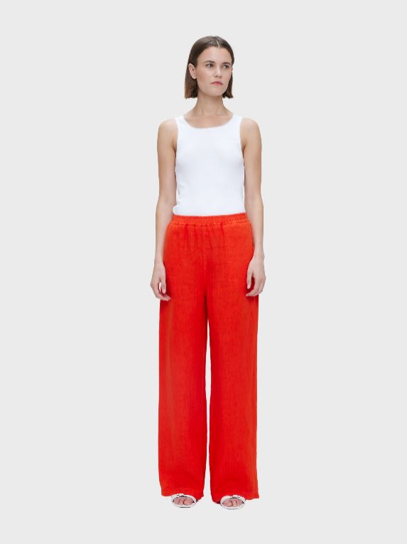 Our Sister Takki Linen Cotton Pant Red-Pants-West of Woodward Boutique-Vancouver-Canada