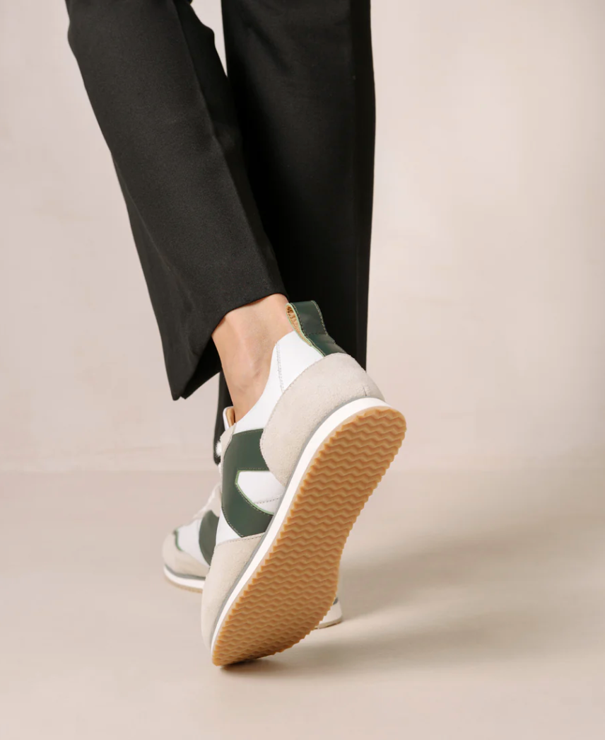 ALOHAS tb.015 Sneaker Bright White Dark Green-Sneakers-West of Woodward Boutique-Vancouver-Canada