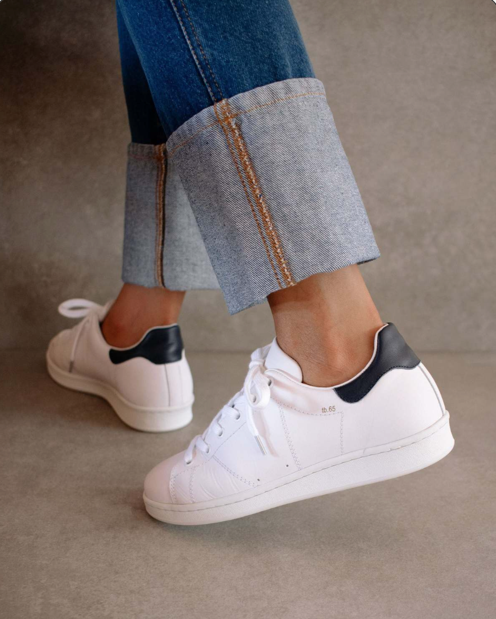ALOHAS tb.65 Sneaker Bright White Navy-Sneakers-West of Woodward Boutique-Vancouver-Canada