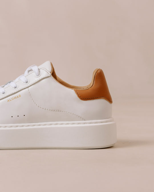ALOHAS tb.65 Sneakers Bright White Tan-Sneakers-West of Woodward Boutique-Vancouver-Canada