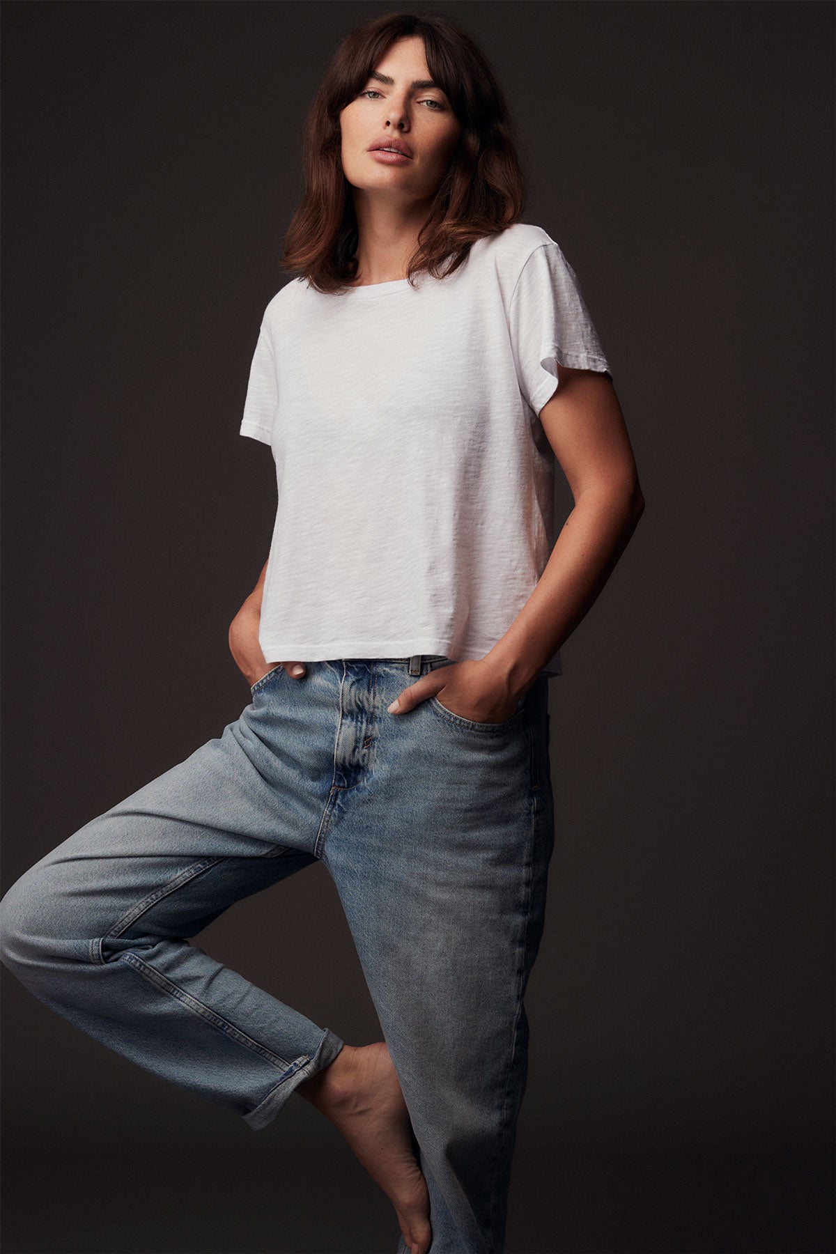 LNA Shaden Cotton Crew Tee White-T-Shirts-West of Woodward Boutique-Vancouver-Canada
