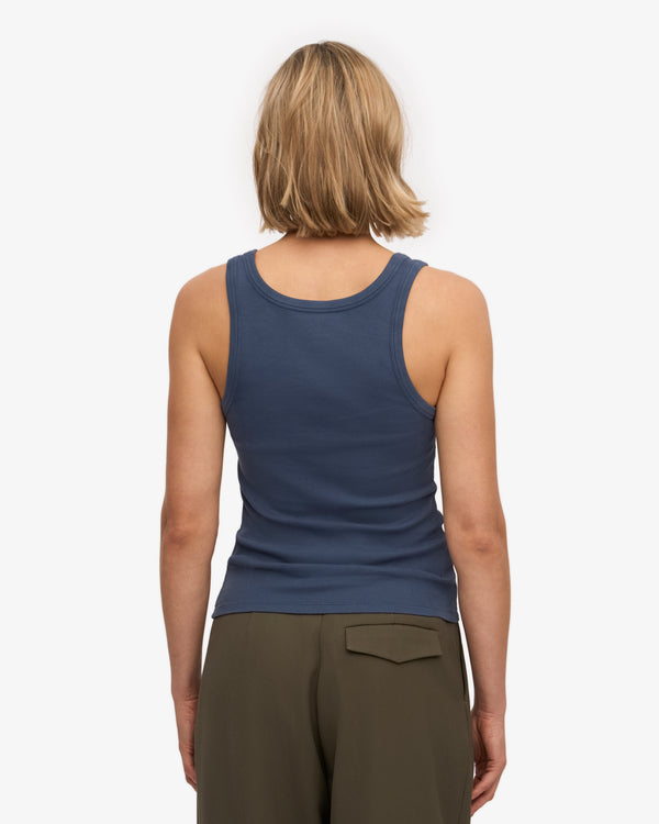 Colorful Standard Organic Rib Tank Top Petrol Blue-T-Shirts-West of Woodward Boutique-Vancouver-Canada