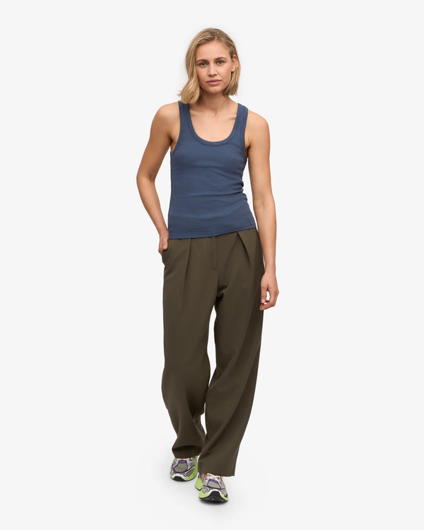 Colorful Standard Organic Rib Tank Top Petrol Blue-T-Shirts-West of Woodward Boutique-Vancouver-Canada