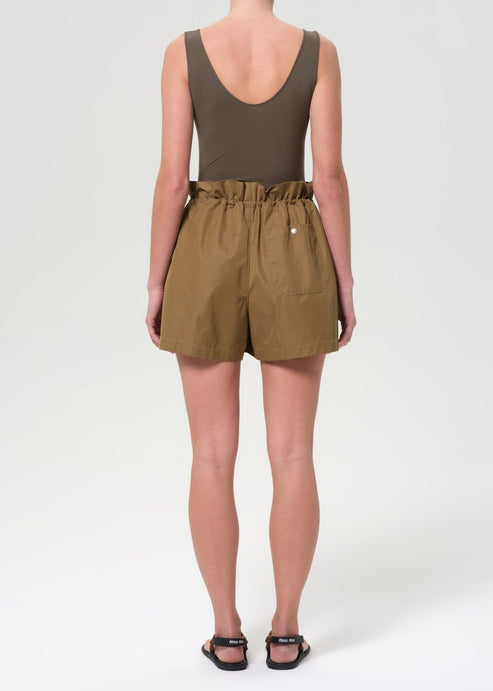 Agolde Lydia Shorts Khaki-Shorts-West of Woodward Boutique-Vancouver-Canada