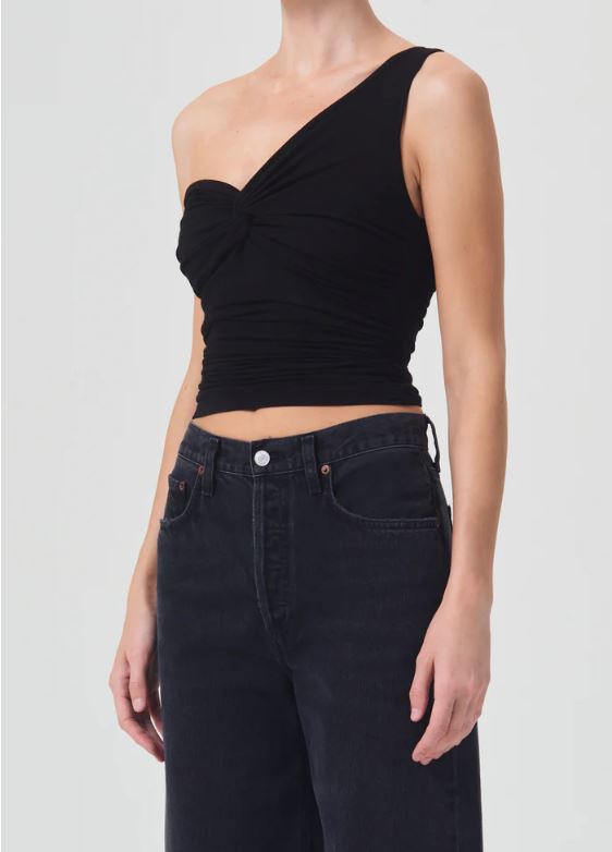 Agolde Domino Top- Black-T-Shirts-West of Woodward Boutique-Vancouver-Canada