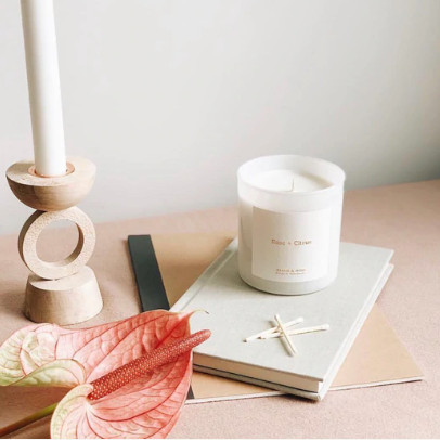 Brand &amp; Iron Candle Home Series- Rose + Citrus