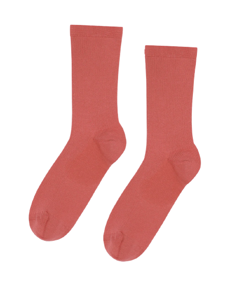 Colorful Standard Women's Classic Sock- Bright Coral-Accessories-West of Woodward Boutique-Vancouver-Canada