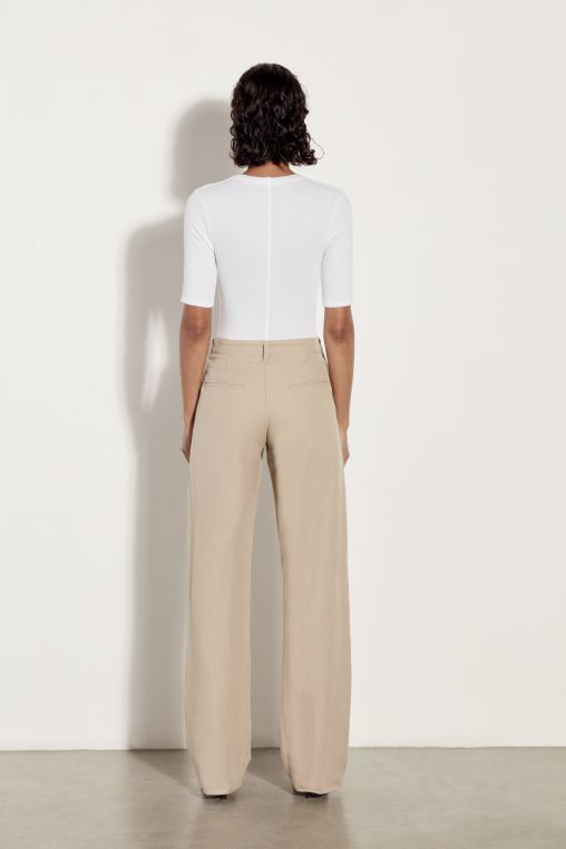 Enza Costa Twill Straight Leg Trouser- Clay-Pants-West of Woodward Boutique-Vancouver-Canada