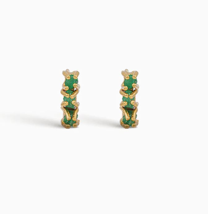Med Tennis Studs- 24k Gold Plated-Accessories-West of Woodward Boutique-Vancouver-Canada
