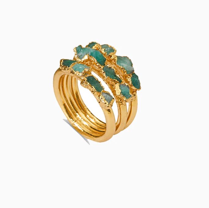 Fenomena Triple Bang Ring- 24k Gold Plated-Accessories-West of Woodward Boutique-Vancouver-Canada
